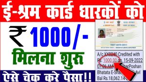 E shram card payment status check online 2023 – ई-श्रम कार्ड का पैसा आना शुरू : best to way