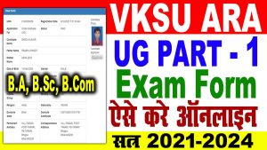 Vksu part 1 exam form 2021-24 online – b. A/ b. Sc/ b. Com part 1 exam form : very useful