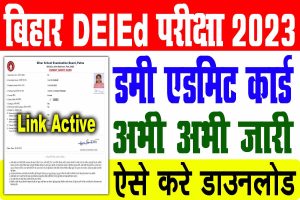 Bihar deled dummy admit card 2023 | बिहार deled डमी एडमिट कार्ड जारी, ऐसे करे डाउनलोड : very useful