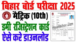 Bihar board 10th dummy registration card 2025 |    बिहार बोर्ड 10वीं डमी रजिस्ट्रेशन कार्ड ऐसे करे चेक व डाउनलोड : very useful