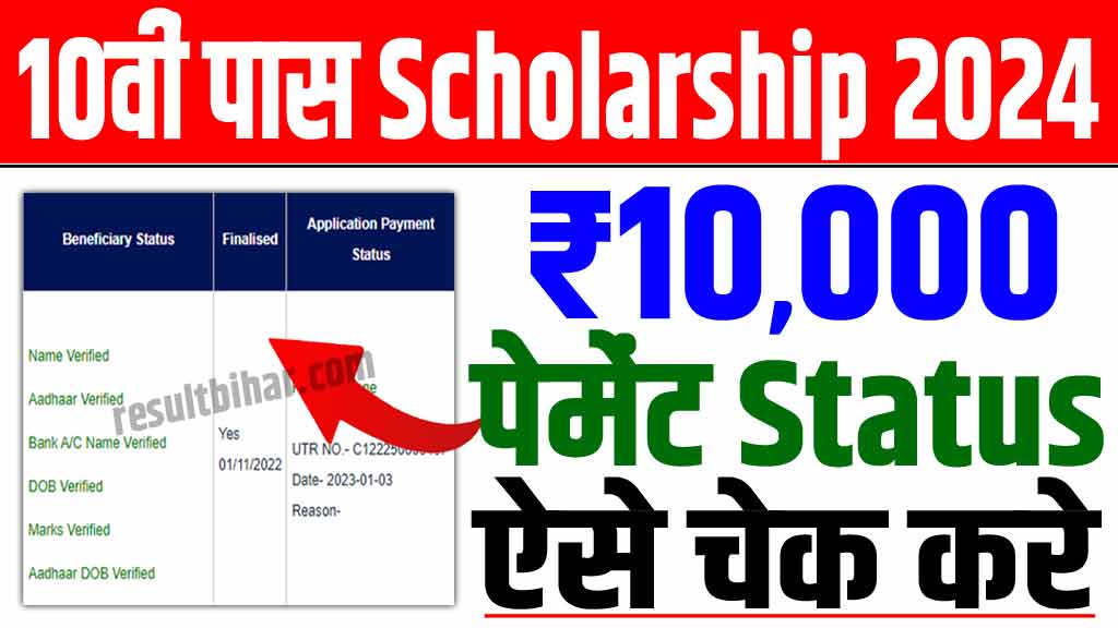 Bihar Board 10th Scholarship Status 2024