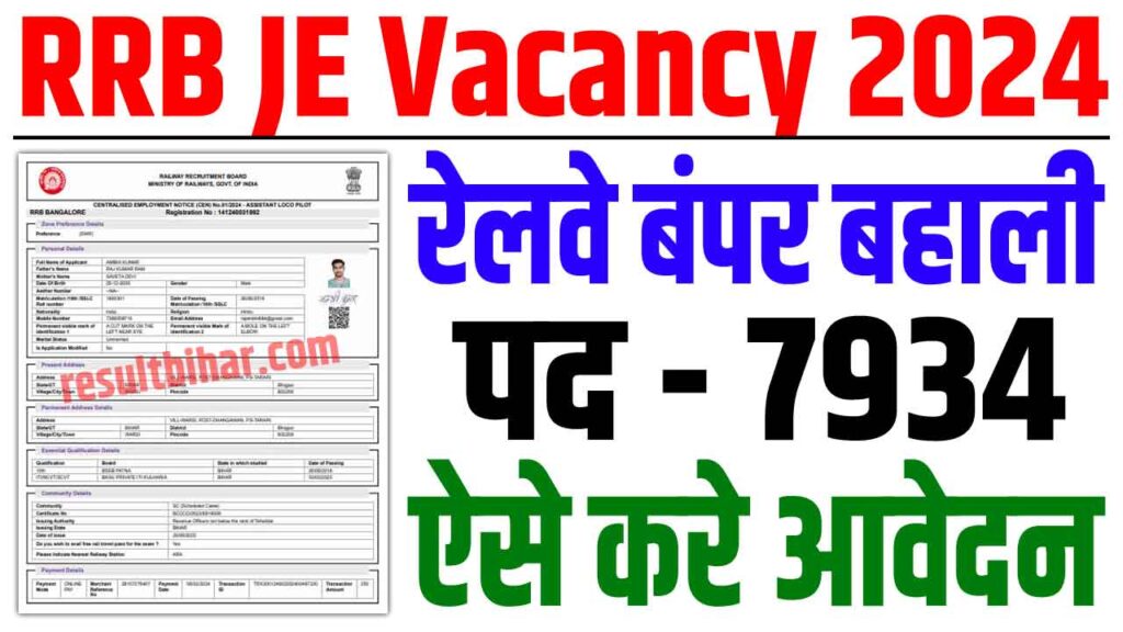 Rrb je vacancy 2024