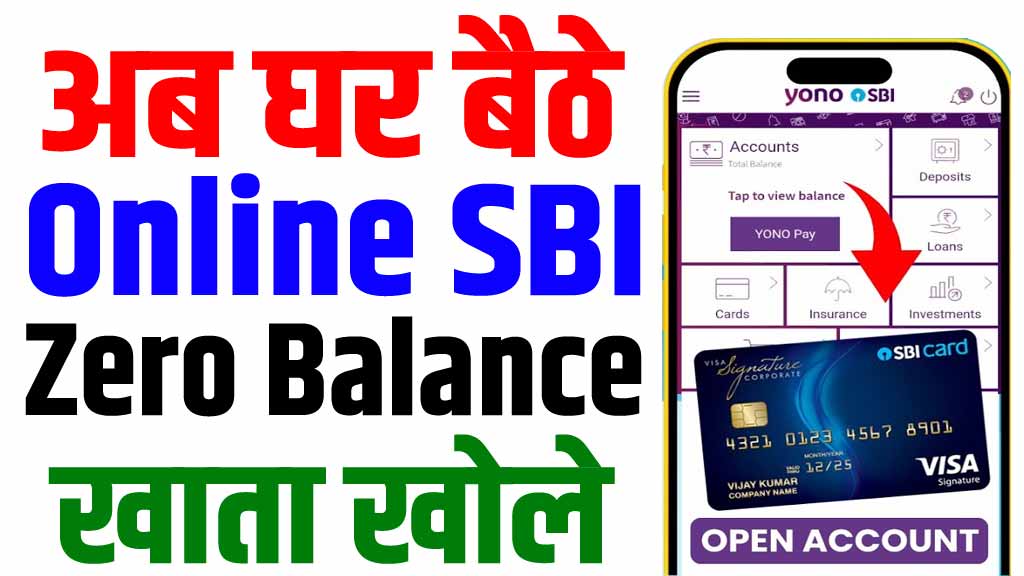 SBI Zero Balance Account Opening Online 2024